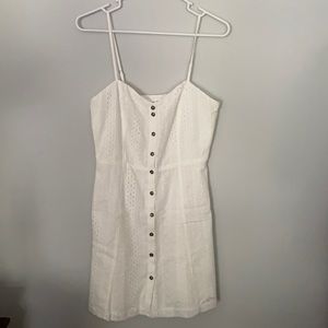 Luca+Grae Off White Eyelet Button Down Mini Dress